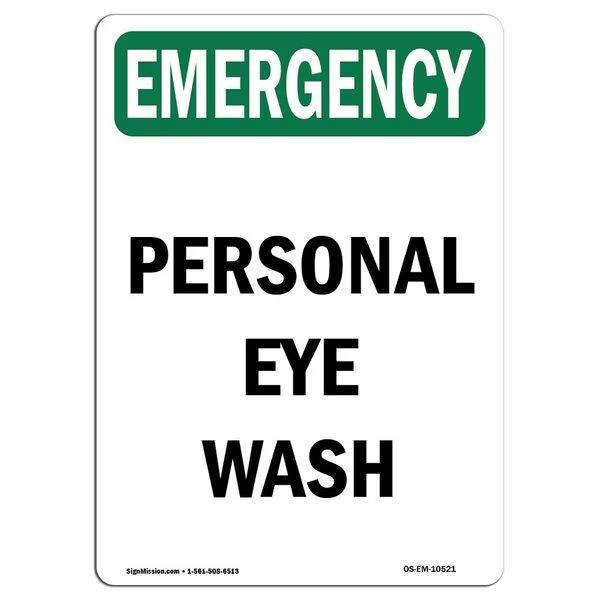 Safety Sign, OSHA EMERGENCY, 10
